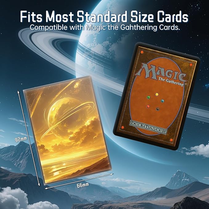 MTG Card Sleeves - Plains - Planet Basic Lands Series - Ultra Clear Front & Matte Finish Back, 100 Count Standard Size Matte Art Sleeve for Magic The Gathering