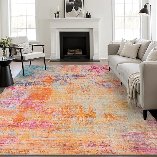 5x8 Area Rug Living Room Rug: Washable Modern Abstract Soft Thin Rug Indoor Floor No Slip Carpet for Bedroom Dining Room Farmhouse Nursery Home Office - Galaxy Haze