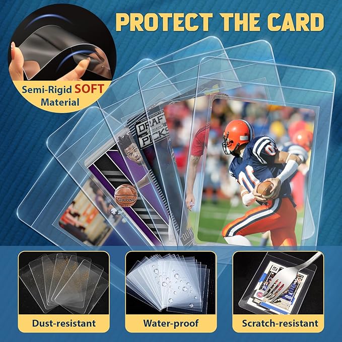 500ct Semi-Rigid Card Holder and 500ct Penny Sleeves, Grading Card Sleeves with 1/2" Lip, Card Submission Kit for PSA BGS SGC, Trading Card Protectors for Grading Sending Collection Storage