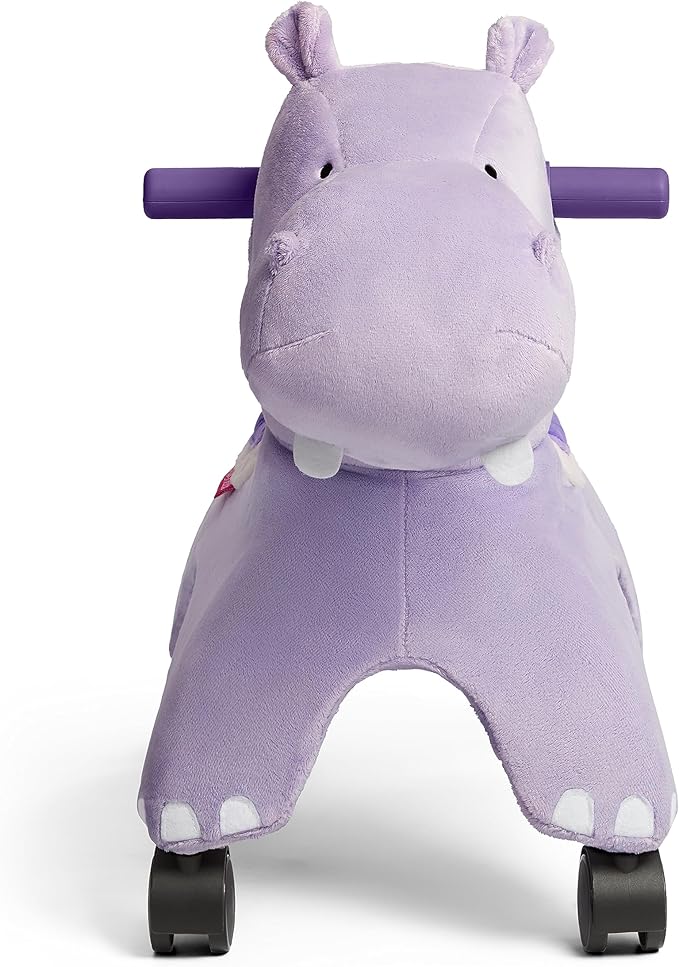 Radio Flyer Holly the Rolling Hippo Ride On, Ages 1-3, EZ-Glide 360-degree Wheels, Easy Grip Handles, Soft Plush Face, Ideal for Active and Imaginative Play, Toddler Ride On Toys