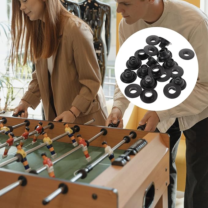 Table Foosball Bushings,10Pairs Table Football Board Bearings, Football Bearing Rods Foosball Machine Accessories, Shafts Covers Parts (Hole Diameter 16mm)
