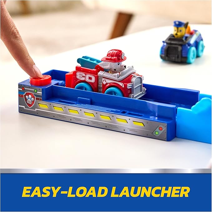 PAW Patrol Pup Squad Track Set, Looping Track Playset & Vehicle Launcher with Chase & Marshall Toy Cars, Kids Toys for Boys & Girls Ages 3 and Up