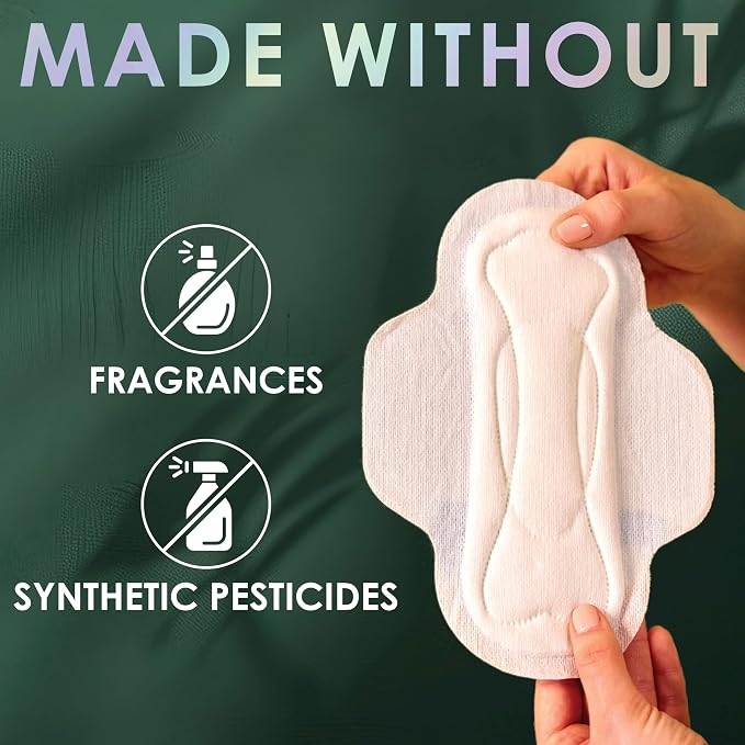 Ultra Thin Pads for Women, Organic Cotton Top Layer, Extra Long Overnight Absorbency, Menstrual Pads with Wings, Made Without Synthetic Pesticides and Fragrances, 20 Count