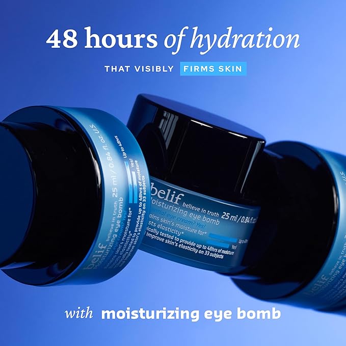 belif Peptide Eye Bomb, Anti-Aging Eye Cream for Wrinkles, Fine Lines, Crow’s Feet & Eye Bags, 48hr Hydration with Ceramide, Squalane, Caffeine, Dermatologist-Tested Korean Skincare, 0.84 fl.oz