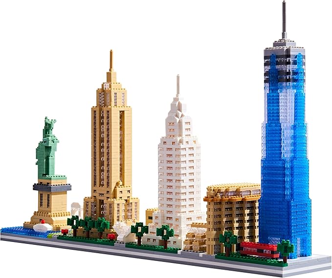 City Architecture New York Skyline Micro Building Blocks Set for Adults NYC Skyline Collection Model Kit for Teens Kids Age of 14+ 3452 Pieces