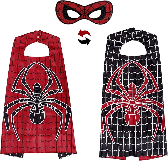 InPoTo Superhero Capes for Kids,Hero Capes and Masks Fit for 4-12years old boy and girls Dress up and Holiday Costumes.