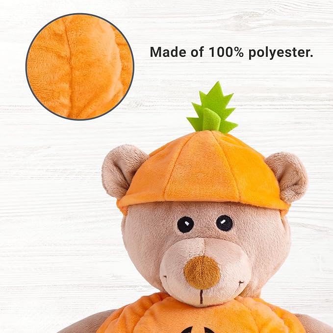 Let's Make Memories Personalized Halloween Teddy Bear - Stuffed Animal - Bear in Pumpkin Costume Toy - Customize Name