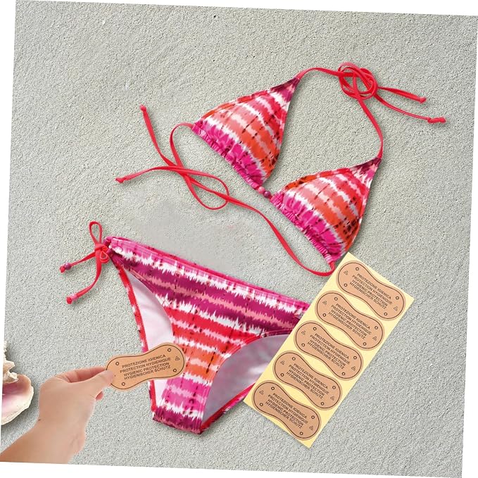 Healeved 100pcs Underwear Liners Stickers for Swimsuits and Soft and Breathable Adhesive Panty Liner Stickers Comfortable and Secure Fit for Women Easy to Apply Skin Friendly