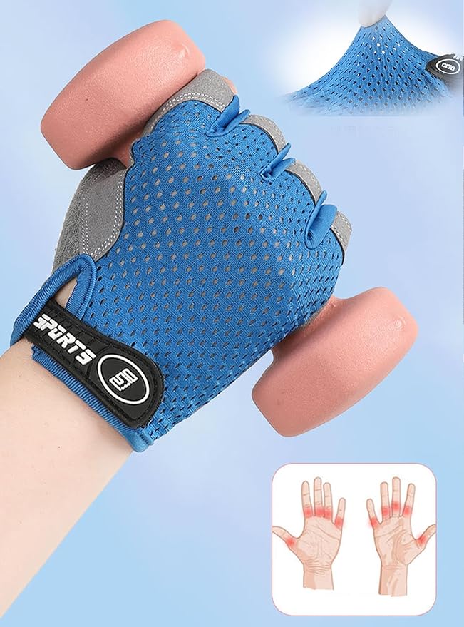 Kids Fingerless Cycling Gloves Non-Slip Bike Gloves for Youth Girls Boys 3-14T, Breathable Gloves for Skating Scooter
