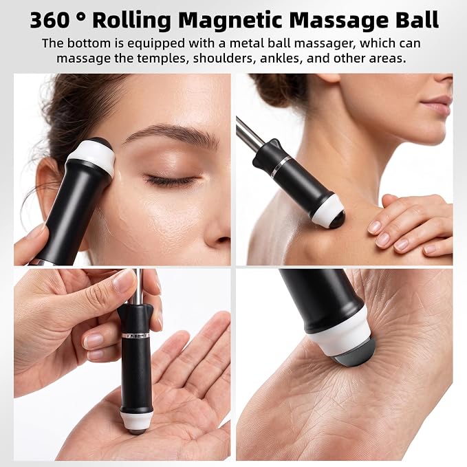 WOVTE Extendable Back Scratcher and Finger Massager Roller Combo – 23.5" Back Scratcher for Men Women with Dual Heads & Silicone Finger Massager for Arthritis, Hand Pain Relief – Gifts for Men Women