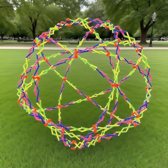 Large Rainbow Expandable Ball, Novelty Plastic Toy from 11.8" to 39.4" Expanding Sphere, Breathing Toy Sphere Designed Specifically for Boys and Girls