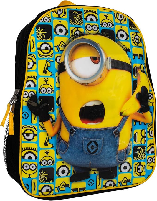 AI ACCESSORY INNOVATIONS Minions Kids Backpack, 15" Girls & Boys Despicable Me School Bag, Black