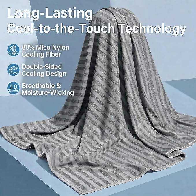 Guohaoi Cooling Blanket for Hot Sleepers and Night Sweats 90"x90" Queen | Arc-Chill Q-Max >0.5 Cool Fiber,100% Oeko-Tex Certified Lightweight Summer Blanket for Travel/Outdoor Ultra Cold Breathable