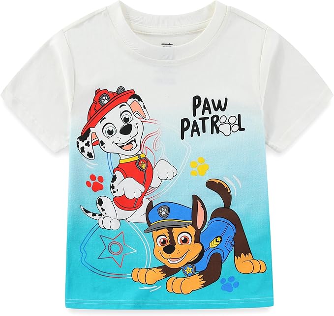 Paw Patrol Chase Marshall Boys Short Sleeve T-Shirt and Mesh Short Set for Toddler and Big Kids