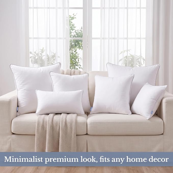 Leeden 30x30 Pillow Inserts Set of 2-30 Inch Extra Large Pillow Insert, Soft Fluffy Decorative Square Cushions for Couch Bed, White Insert Pair