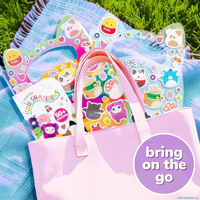 Original Squishmallows Puffy Sticker Playset, Over 30 Reusable Stickers