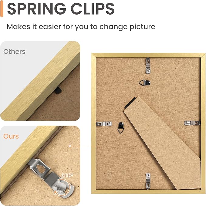 upsimples 10 Pack Picture Frames Collage Wall Decor for Mounting or Tabletop Display, Photo Gallery Frame Set for Family, Multi Sizes Including 8x10, 5x7, 4x6, Gold | Multi Picture Frames Collage Wall Decor, Gallery Wall Frame Set, Gift For Christmas, ...