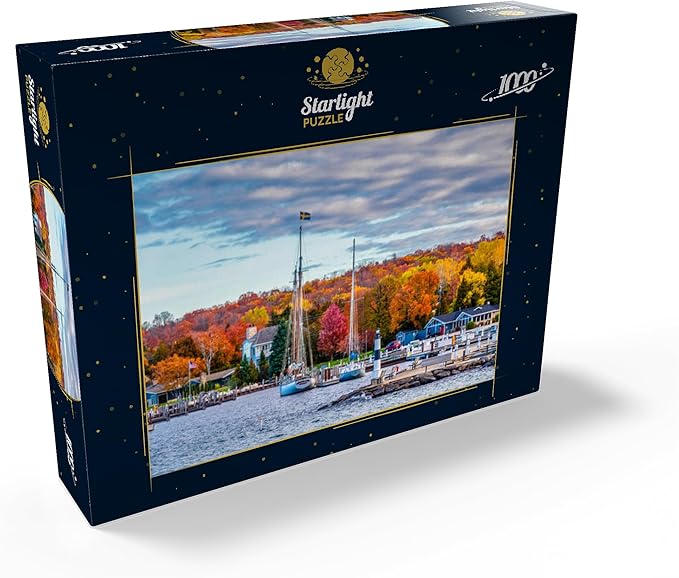 MyPuzzle Sister Bay Town Harbor View in Door County Wisconsin - Premium 1000 Piece Jigsaw Puzzle for Adults