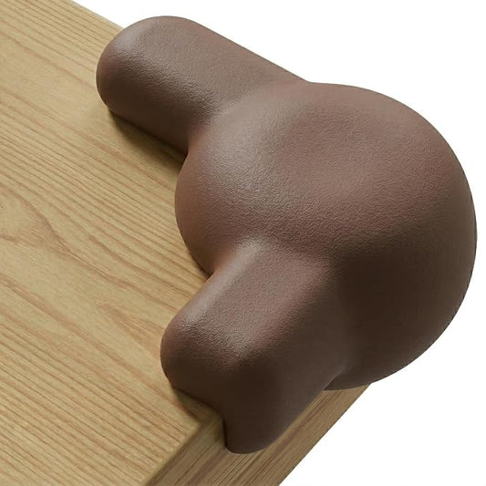 Silicone Corner Protectors for Baby Proofing – Soft Adhesive Corner Guards for Tables & Furniture, Child Safety Edge & Corner Bumpers. Protects Toddlers from Sharp Edges (12 Pack/Brown)
