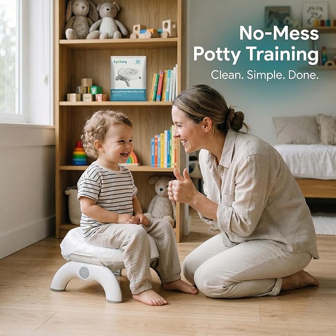 [36 Count] ByniBiny Disposable Potty Bags for OXO Tot 2-in-1 Go Potty | Leak-Proof with Absorbent Pads, No-Mess Portable Travel Potty Liners for Toddler Training, Fits Most Potty Chairs