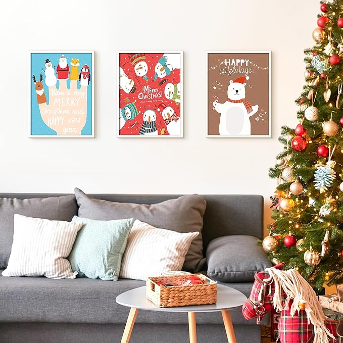 upsimples 12x16 Poster Frame, Easy Slide-In Assembly, White, 3 Pack | Gallery Wall 12 x 16 Picture Frames Set for Family, Wedding, Christmas, Easy to Change Photos