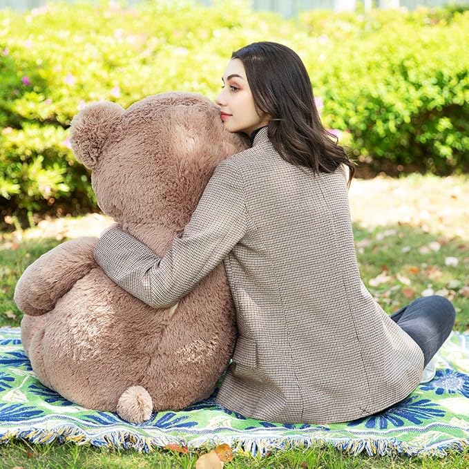 Tezituor Big Teddy Bear,52'' Giant Stuffed Animal Plush Toys for Adults Children,Girlfriend Soft Life Size Bears Plushie Gifts for Valentine, Christmas, Birthday,Baby Shower Decoration