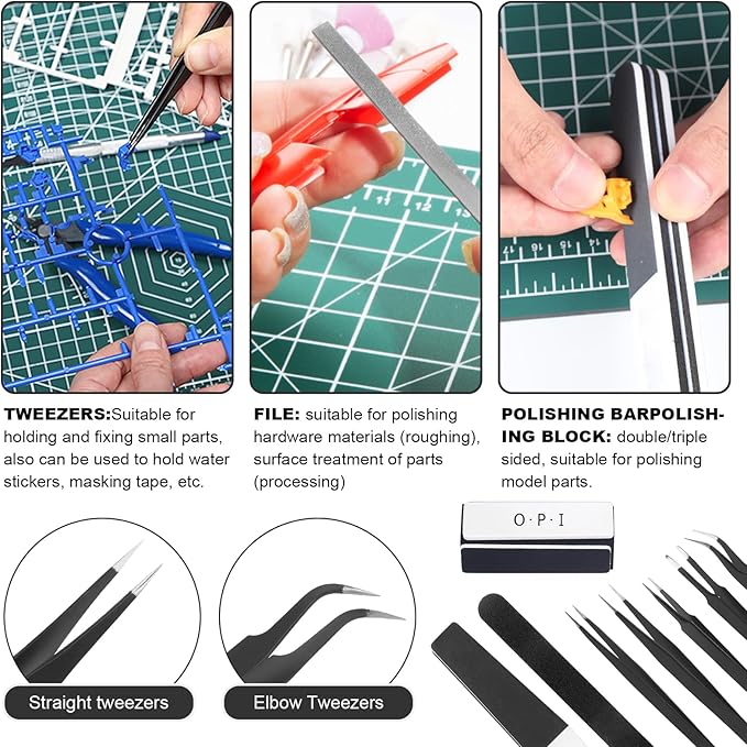 101PCS Gundam Model Tools Kit, Hobby Building Tools Kit for Gundam Basic Model Assembling, Building and Repairing