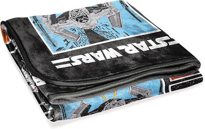 Jay Franco Plush Throw Blanket – 46" x 60" Inch Hero Kids Soft & Cozy Fleece Throw for Bedroom & Couch Décor, Official Licensed Product, Multi - Star Wars
