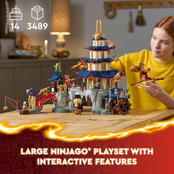 LEGO NINJAGO Tournament Temple City Building Toy for Teen Boys & Girls, Ages 14+, Great for Dragons Rising Fans Who Enjoy Model Building Sets and NINJAGO Toys - 71814