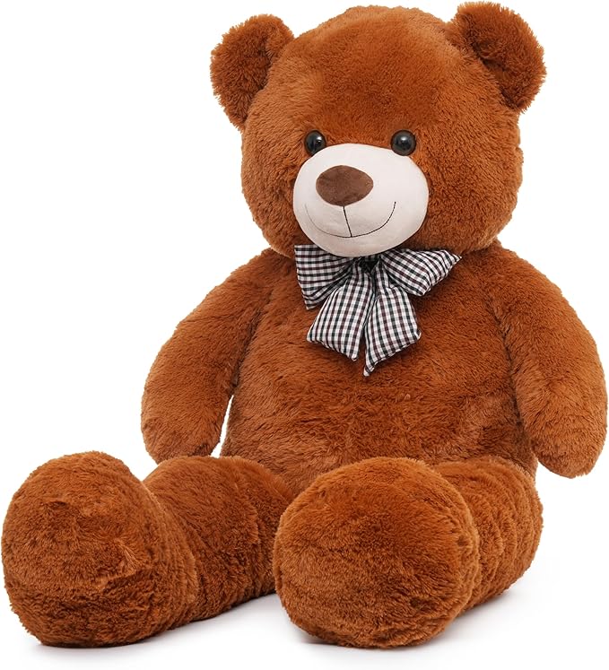 47 inch Big Giant Teddy Bear Stuffed Animals, Dark Brown Soft Plush Life Size Bear Toy All Ages Gift for Children/Girlfriend/Valentine's Day/Christmas/Birthday/Baby Shower/Wedding/Party Decorations