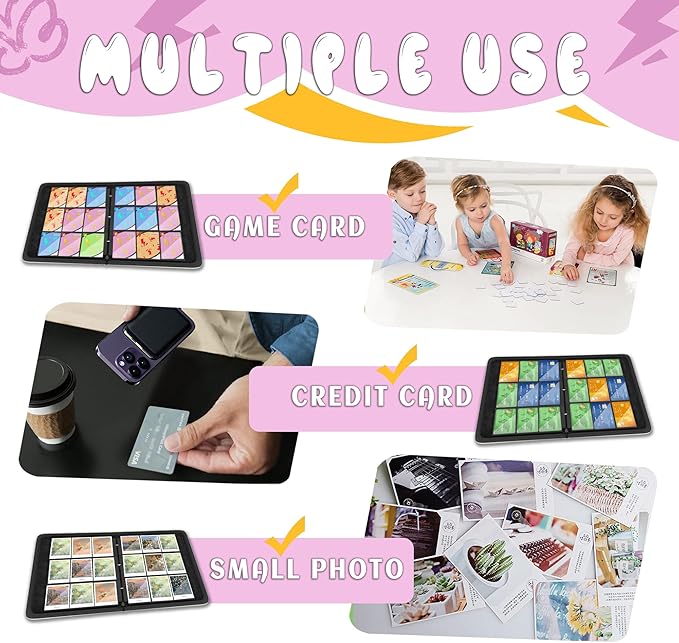 Trading Card Binder 9 Pocket,Card Binder 900 Pockets,Card Book Holder Cards with 50 Removable Sleeves,3-Ring Zip Design MTG/TCG/Sport Collectible Trading Card Albums Gifts for Boys and Girls (Pink)