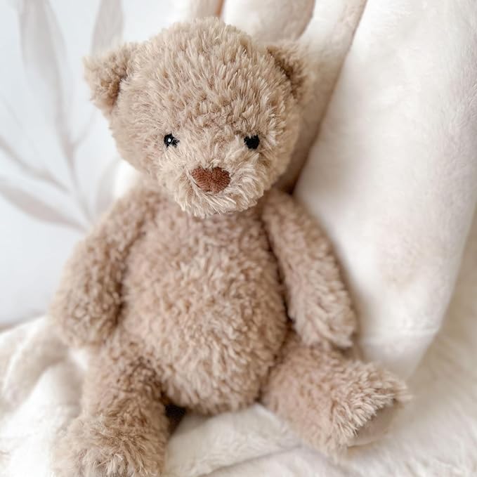 MON AMI Marshmallow The Bear Stuffed Animal – 12”, Teddy Bear Plush for Baby Shower, Cute Plushies for Kids of All Ages