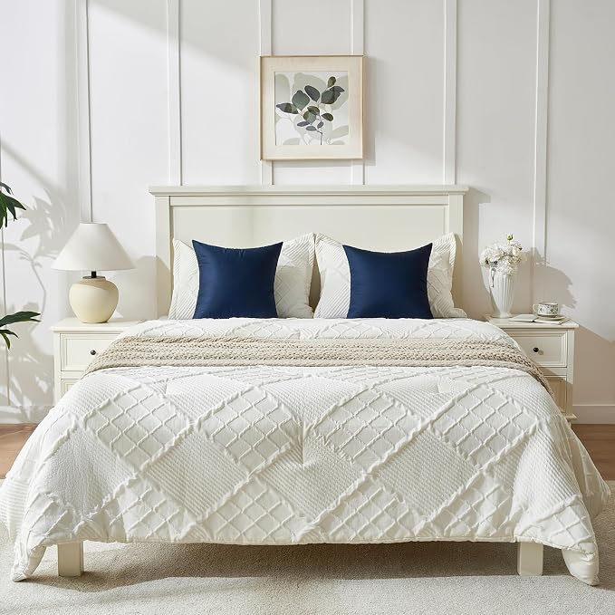 Longhui bedding Navy Throw Pillow Inserts 20x20 Set of 2, 100% Cotton Cover with Polyester Fill, 2-in-1 Use as Stuffers or Standalone Decor for Couch, Bed, Living Room, Outdoor