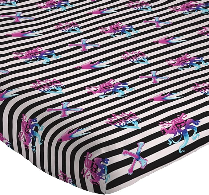 Jay Franco Kids Sheet Set with Fitted, Flat Sheets & Pillow Cover - Ultra-Soft Bedding with Pillowcase for Room Decor, Multi Color - Descendants, 3 Piece Twin