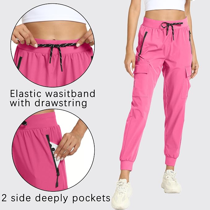 Women's Joggers Cargo Pants Lightweight Quick Dry Hiking Running Pants for Athletic Casual & Outdoor