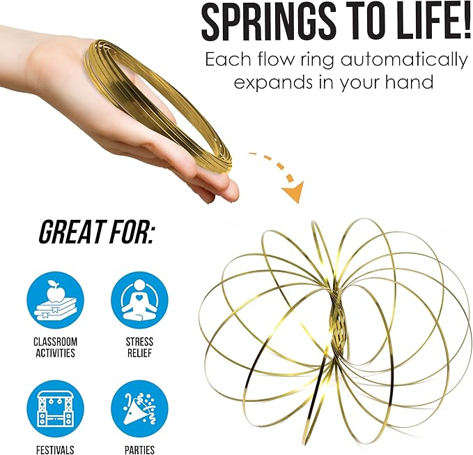 Digital Energy Kinetic Educational Spring Toy - Multi Sensory Interactive 3D Shaped Flow Ring ()