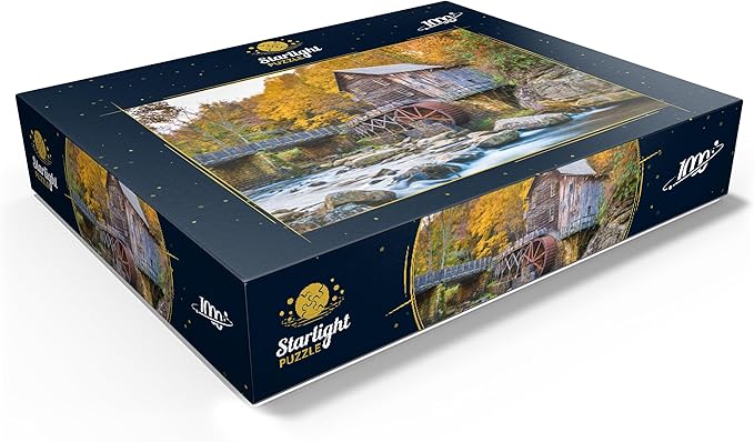 MyPuzzle Babcock State Park, West Virginia, USA at Glade Creek Grist Mill During The Fall Season - Premium 1000 Piece Jigsaw Puzzle for Adults