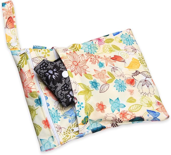 Teamoy 7Pcs Sanitary Pad(11.6"), Reusable Menstrual Pads with Wet Bag, Washable Cloth Menstrual Pads/Panty Liners