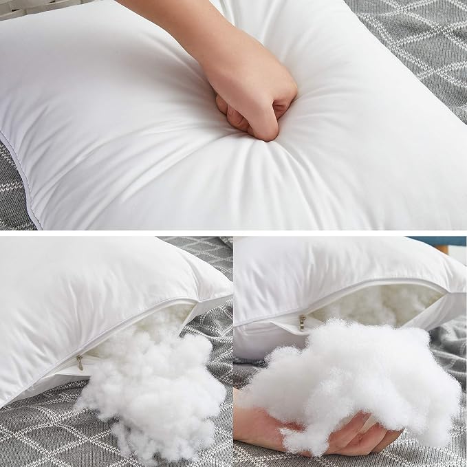Oubonun 26 x 26 Pillow Inserts - Set of 2 - 100% Cotton Cover - 26 Inch Square - Decorative Pillow Inserts - White