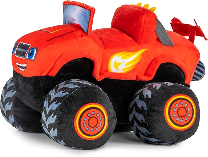 Jay Franco Monster Truck Plush Pillow Buddy - Soft Plushie Stuffed Pillow, Red - Blaze
