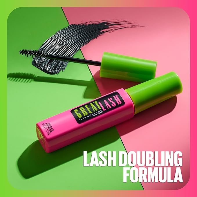 Maybelline Makeup Great Lash BIG Washable Mascara, Very Black Volumizing Mascara, 0.34 fl oz