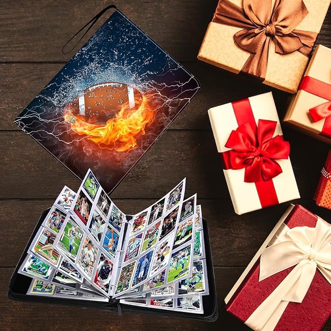 Football Card Binder Compatible with Football Card, Baseball Card, Trading Card, MTG and Other TCG, Fits 900 Cards with 50 Removable Pages, Card Holder Collector for Standard Size Card