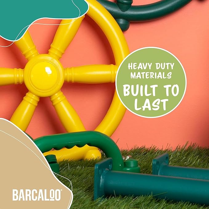 Barcaloo 36 Inch Monkey Bars for Backyard Playground Equipment & Treehouse Accessories - 6 Pack Green Outdoor Monkey Bar Kit DIY Playground Handles for Kids Swing Set