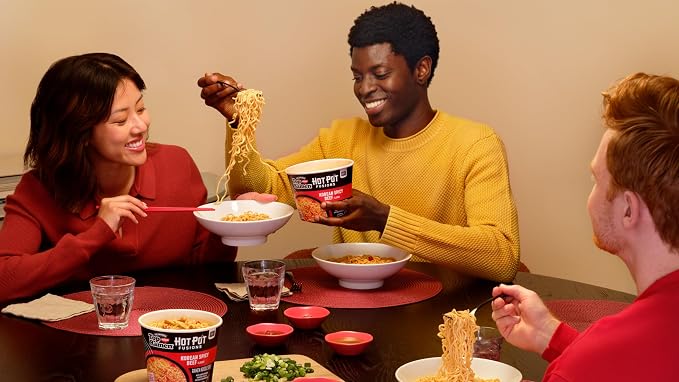 Top Ramen Hot Pot Fusions Korean Spicy Beef, 4.8 Ounce (Pack of 6) | Quick, convenient meal ready in minutes with just hot water.