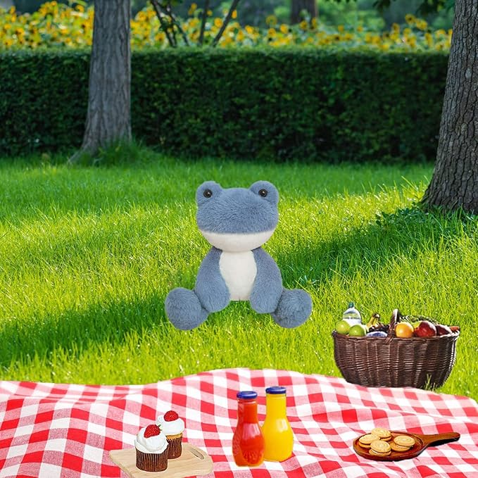 Frog Stuffed Animal, Navy Blue Frog Plush Toy, Soft Cuddly Plushie Hugger Toy for Boys Girls, Gifts for Kids or Girlfriend, 8.5 Inches