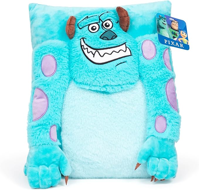 Jay Franco Disney Pixar Monsters Inc James Sullivan - Sully 3D Snuggle Plush Pillow - Super Soft Blue Pillow - Measures 15 Inches