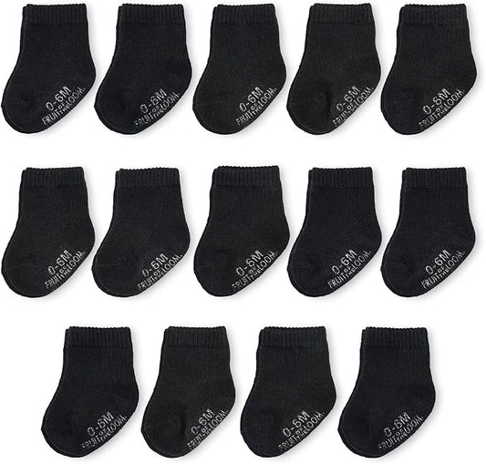Fruit of the Loom Baby & Toddler Grow & Fit Flex Zones Cotton Stretch Socks - Unisex, Girls, Boys