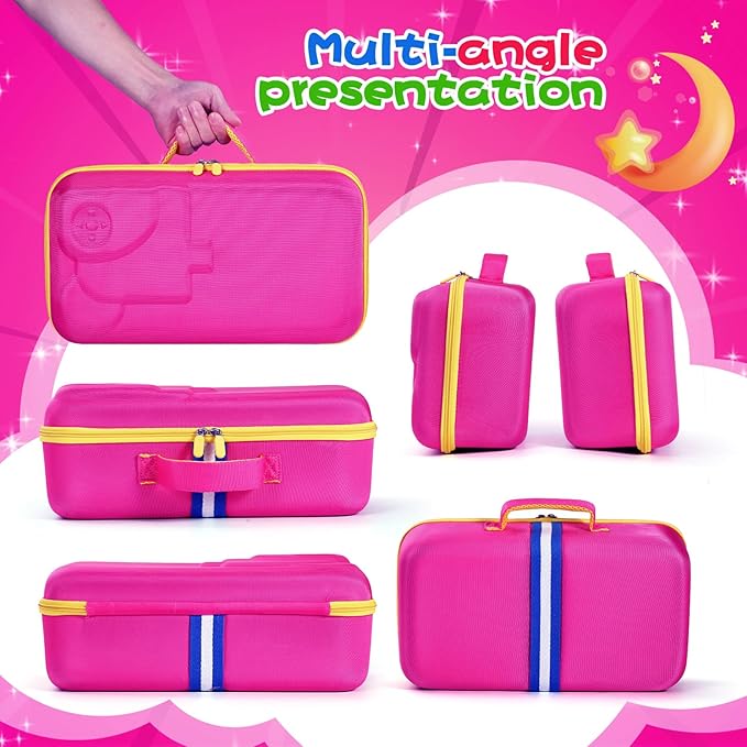 Hard Shell Case for Little Tikes Story Dream Machine Books Starter Set, Many Story Collection, Storytime/Little Golden Book Toys Storage Travel Bag (Rose Pink, Large)