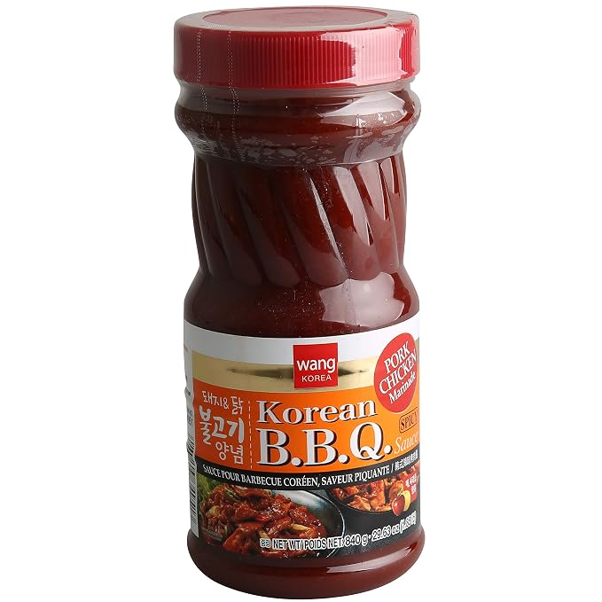 Wang Spicy Pork Bulgogi Marinade, Korean BBQ Sauce with Gochujang | Sweet & Spicy Bulgogi Sauce for Pork & Chicken, Resealable Lid, Made in Korea, 29.63 oz Bottle