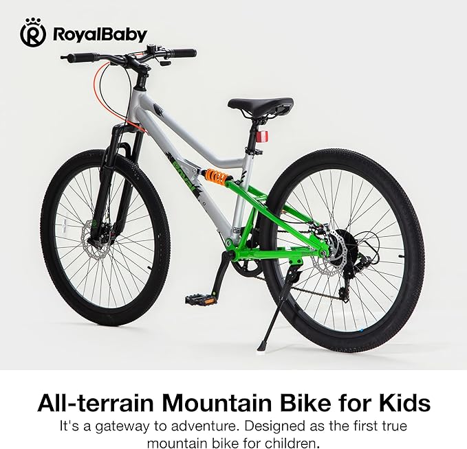 RoyalBaby Kids Mountain Bike for Boys and Girls, Ultra-Light Aluminum 20-26 Inch Wheel Bicycle for 6-14 Years Old Children, 7/21-Speeds Drivetrain